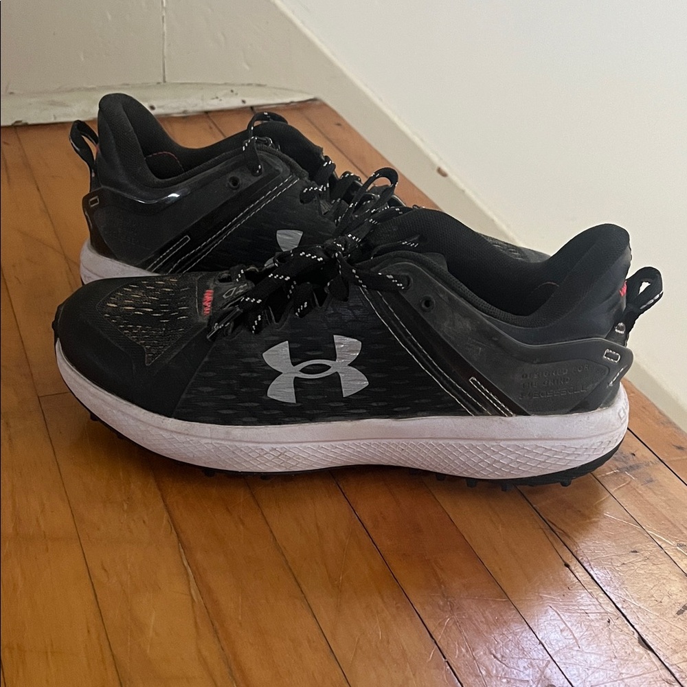Under Armour Black and White Running Shoes